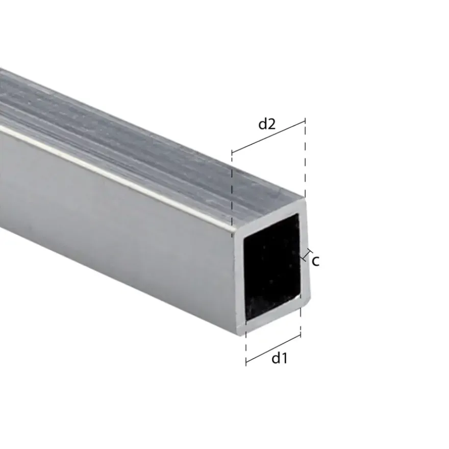 Buis vierkant aluminium brut 20x20x1000x1mm