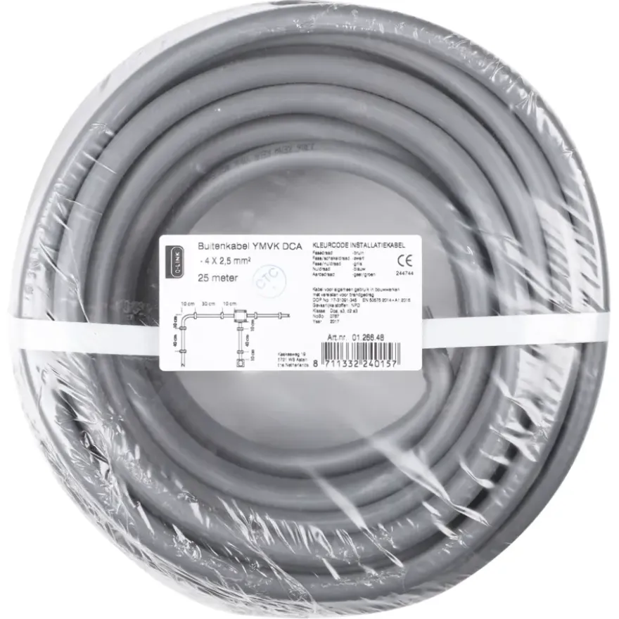 Buitenkabel YMVK 4x2,5 mm² 25 Meter