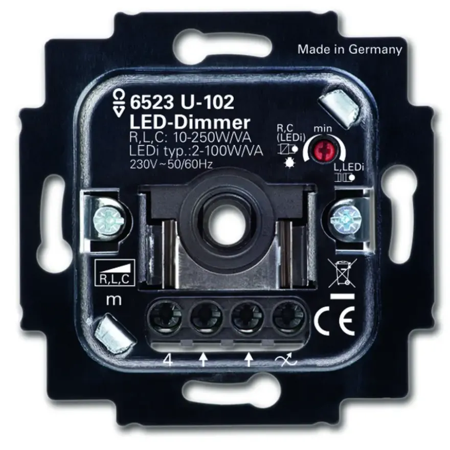 Busch-Jaeger inbouw dimmer LED/gloei/halogeen dimmer 2-100 watt
