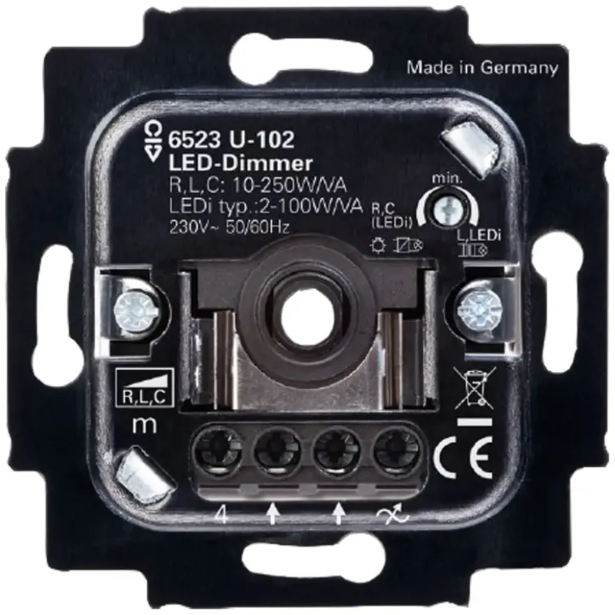 Busch-Jaeger inbouw dimmer LED/gloei/halogeen dimmer 2-100 watt