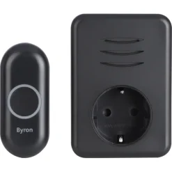 Byron DBY-22353 Draadloze deurbelset plugin met stopcontact 150m zwart