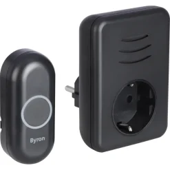 Byron DBY-22353 Draadloze deurbelset plugin met stopcontact 150m zwart