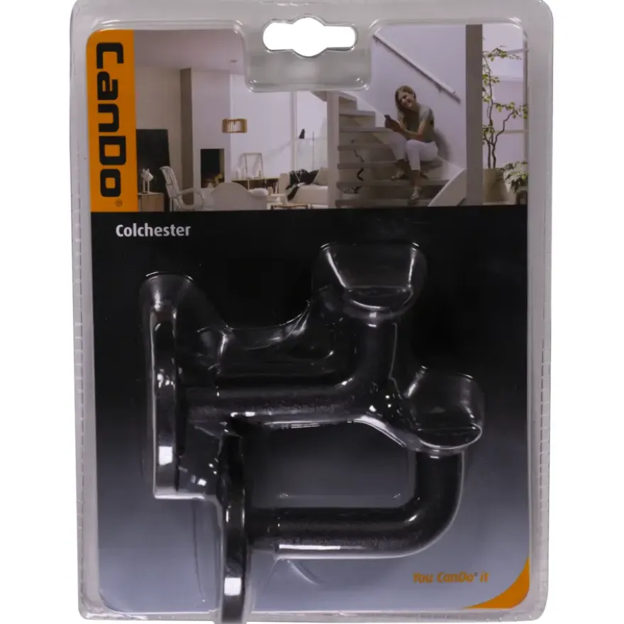 CanDo leuninghouder Colchester Mat Zwart (2 stuks)