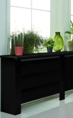 CanDo Radiator Zijpaneel Mix&Match Zwart MDF 110x23,5 cm - 2 Stuks