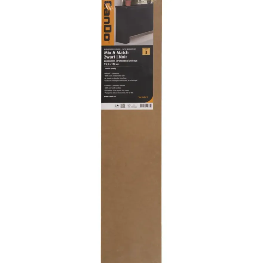 CanDo Radiator Zijpaneel Mix&Match Zwart MDF 110x23,5 cm - 2 Stuks