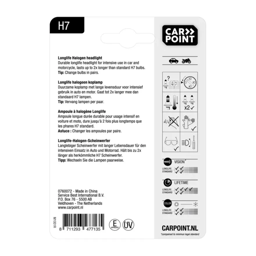 Carpoint autolamp H7 Longlife 12V 55W