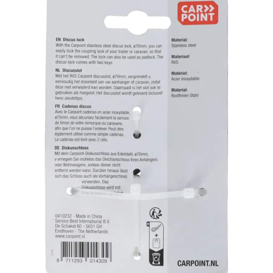 Carpoint Discusslot ø70mm