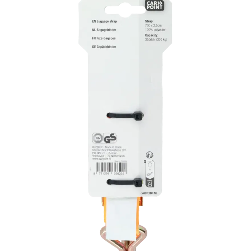 Carpoint Ratel Spanband en Haken 7 Meter