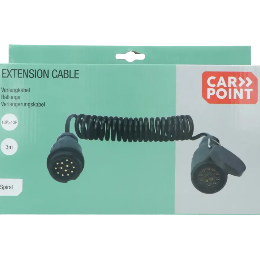 Carpoint spiraal trailer verlengkabel 13p - 13p stekker/stekkerdoos