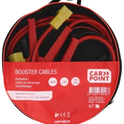 Carpoint startkabel 500A met gele veiligheidsplug met polariteitsaanduiding