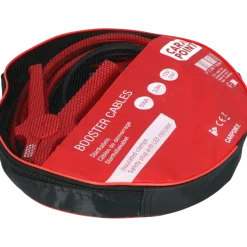 Carpoint startkabel 500A met gele veiligheidsplug met polariteitsaanduiding