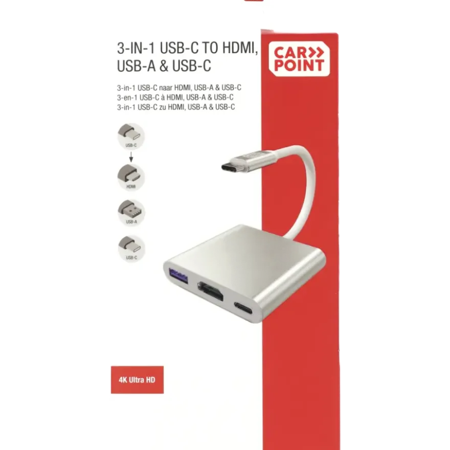 Carpoint USB-C adapter 3 in 1