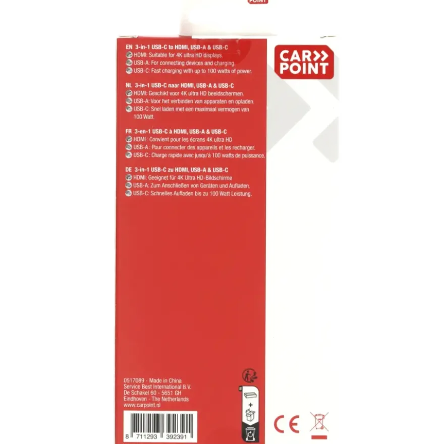 Carpoint USB-C adapter 3 in 1