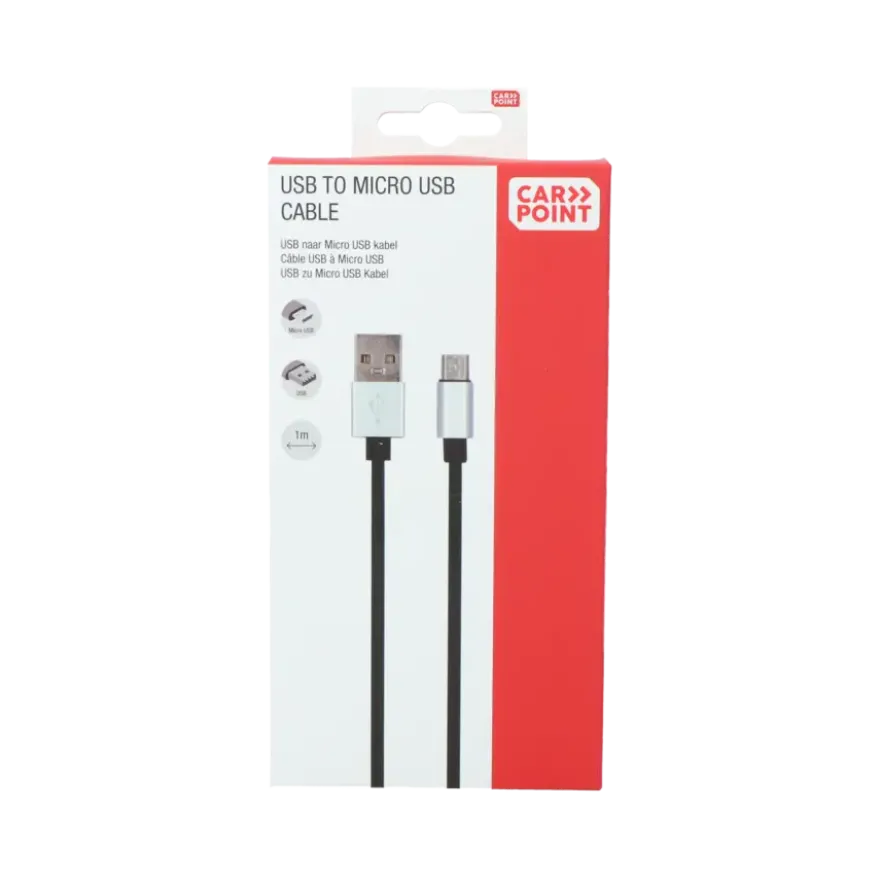 Carpoint USB>Micro USB kabel 1 Meter