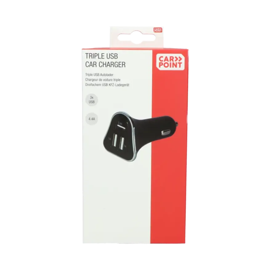 Carpoint 12/24V Triple USB Autolader 4.4A