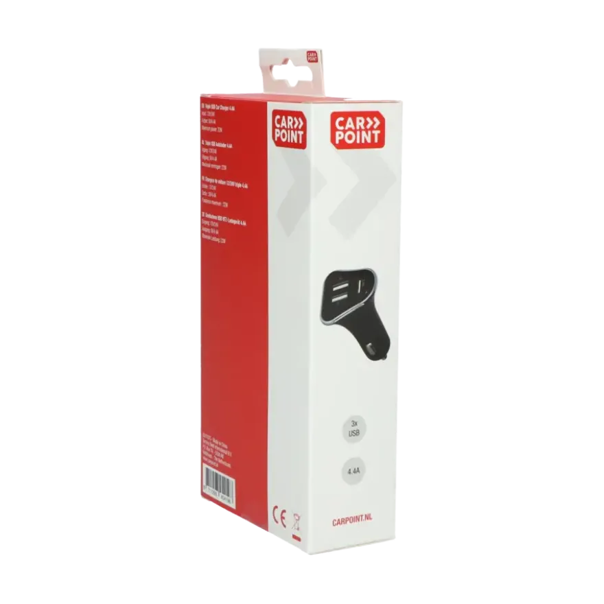 Carpoint 12/24V Triple USB Autolader 4.4A