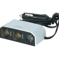 Carpoint 2-weg 12V stekkerdoos 2x12V en 1X USB