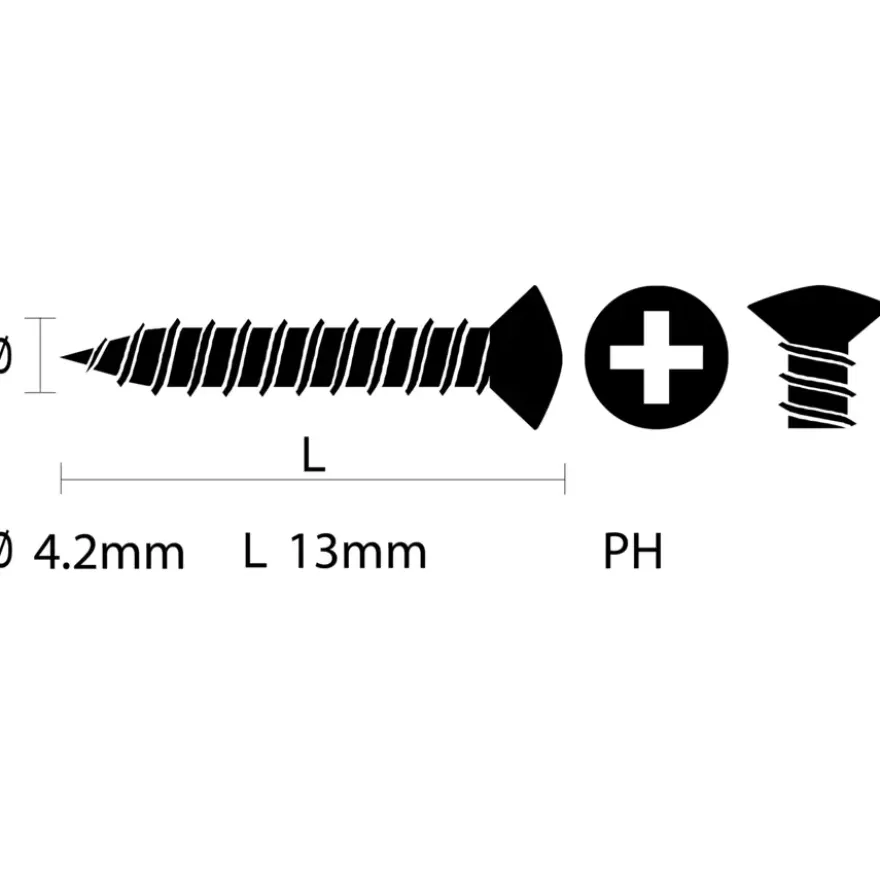 Carroserie schroef lenskop Verzinkt 4,2x13 mm 15 stuks