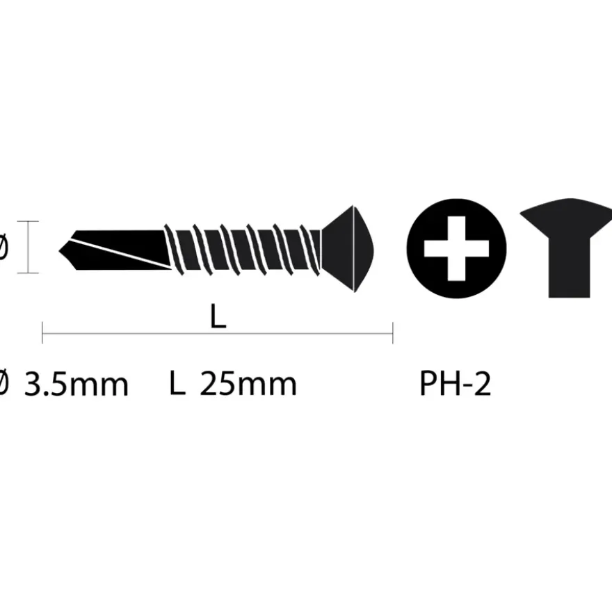 Carroserie schroef lenskop Verzinkt 3,5x25 mm 15 stuks
