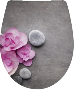 Cedo Orchid & Stones WC-bril duroplast wit ovaal