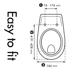Cedo Pinara WC-bril duroplast betonlook donkergrijs