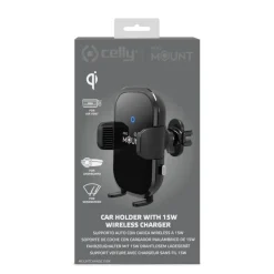 Celly draadloze telefoon oplader / houder MountCharge 15W BK