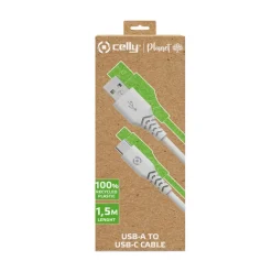 Celly Planet USB-A > USB-C kabel wit 1,5 meter