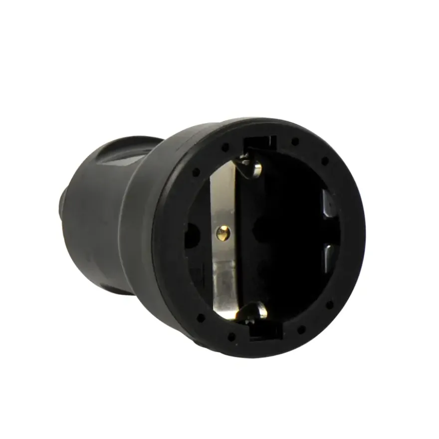 Contrastekker 10/16A PVC Randaarde Zwart