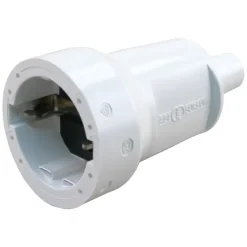 Contrastekker 10/16A PVC Randaarde Wit