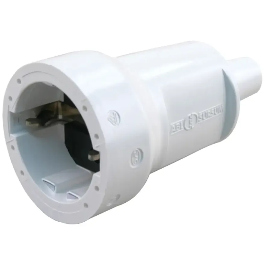 Contrastekker 10/16A PVC Randaarde Wit