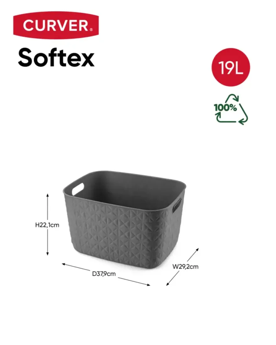 Curver Softex Mand – 19L Dark Grey