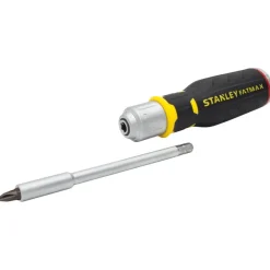 De Stanley schroevendraaier met ratel incl 12 bits
