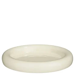 Decoratie bord off white - h4,5xd28cm
