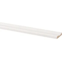 Decorlijst grenen 8x45 mm wit gegrond lengte 270 cm