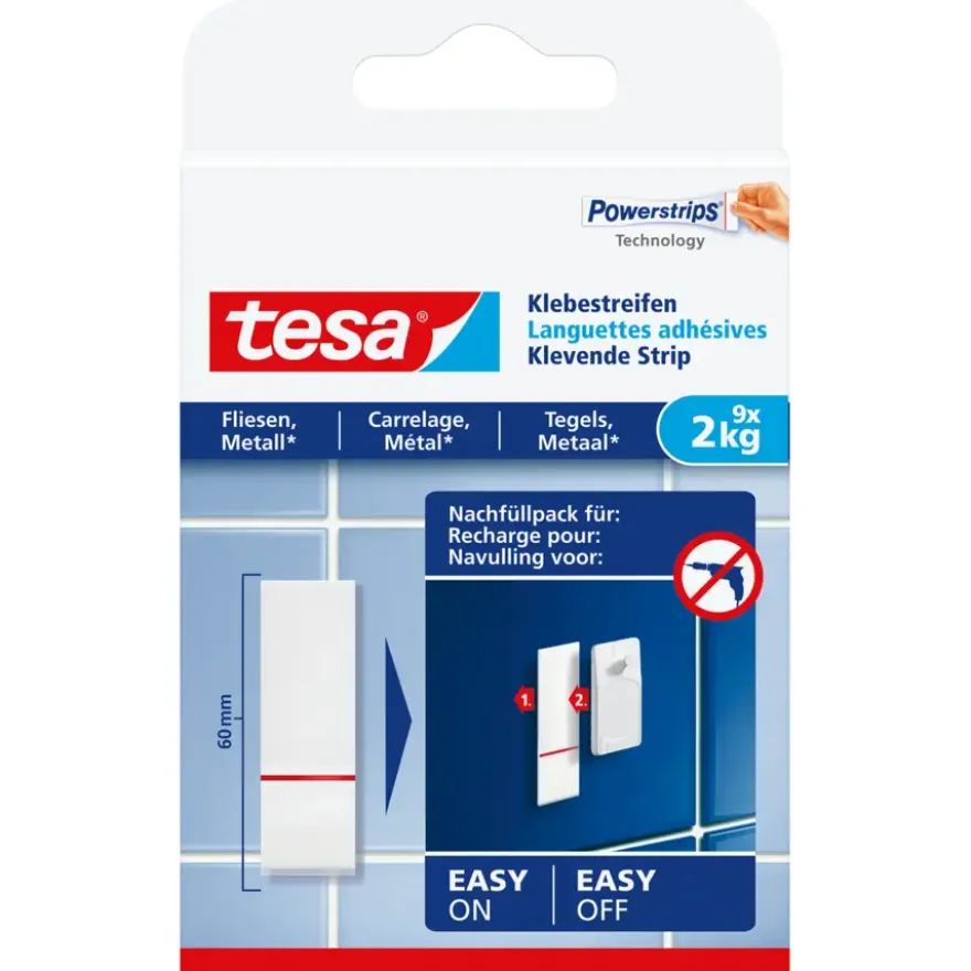 De Tesa Klevende Strips voor Tegels & Metaal 2 kg