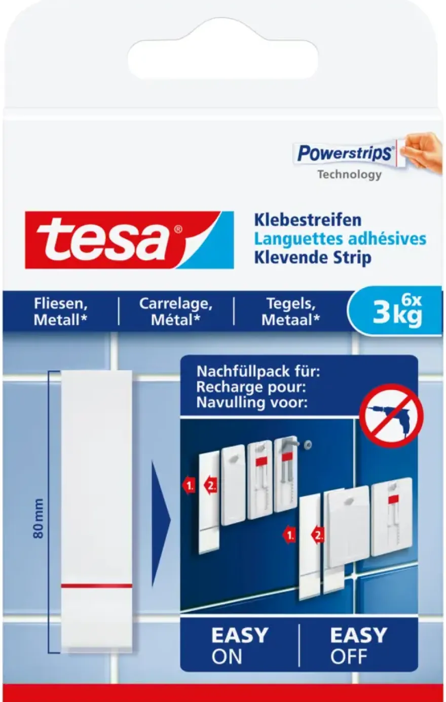 De Tesa Klevende Strips voor Tegels & Metaal 3 kg
