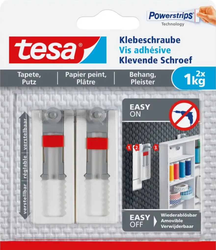 De Tesa Verstelbare Klevende Schroef voor Behang & Pleisterwerk
