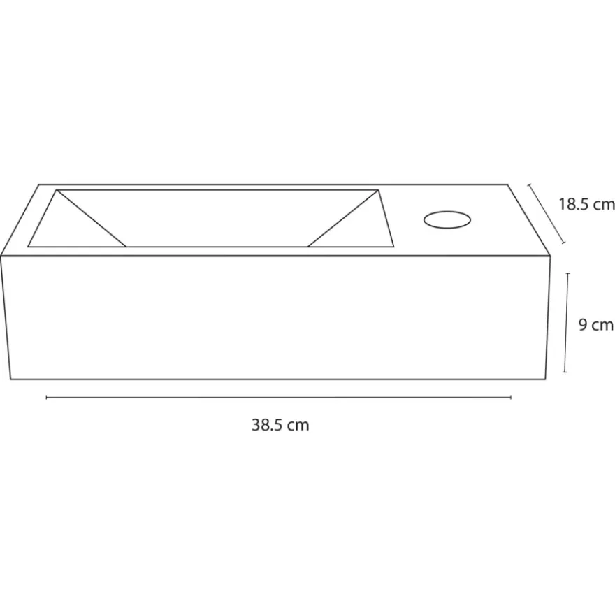 Differnz Fontein Ravo wit 38.5X18.5X9 cm