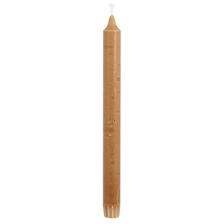 Dinerkaars stearine donker bruin 6 stuks - h24xd2,2cm