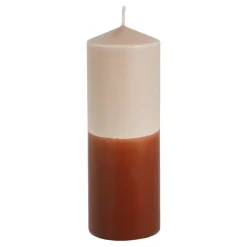 Dip-dye kaars stearine licht roze terra - h20xd7cm