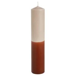 Dip-dye kaars stearine licht roze terra - h25xd5cm