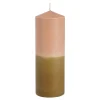 Dip-dye kaars stearine roze bruin- h20xd7cm