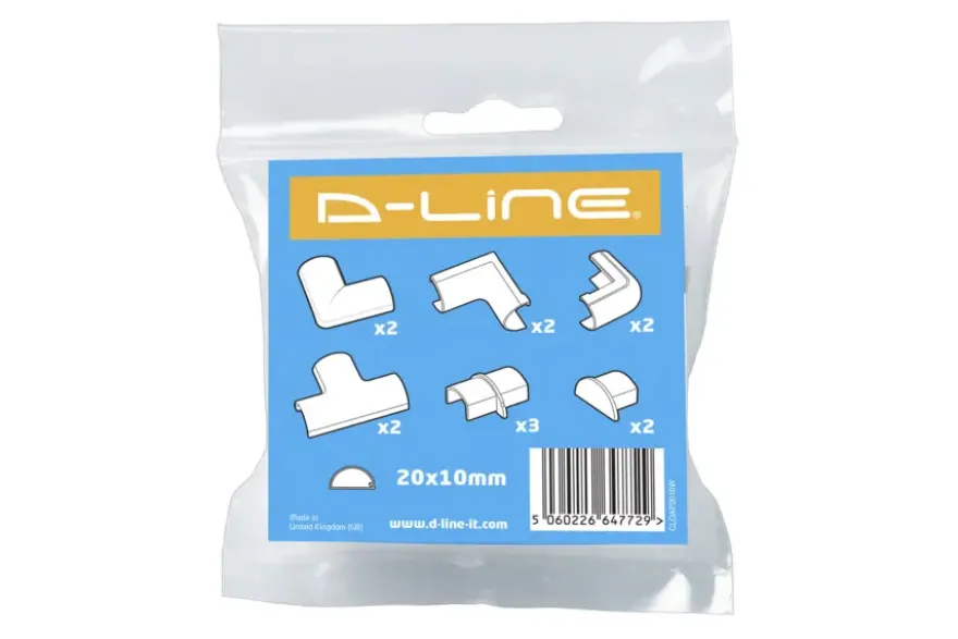 D-line Accessoireskit voor 20/10mm D-line Goot Wit