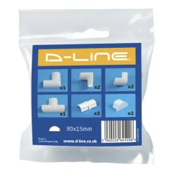 D-line Accessoireskit voor 30/ 15mm D-line Goot Wit