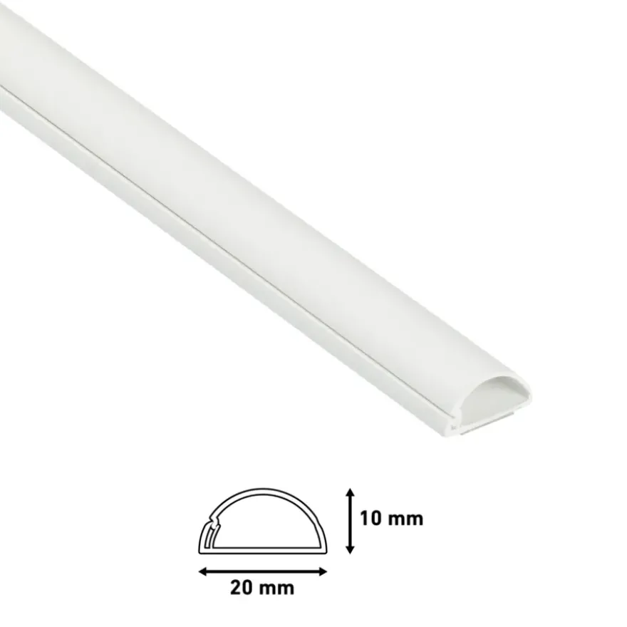 D-line kabelgoot halfrond wit 20/10 mm 2 meter
