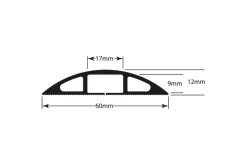D-line kabelgoot halfrond zwart 60/12 mm 1.8 meter