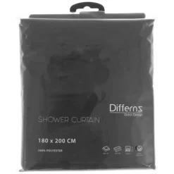 Douchegordijn Differnz polyester antraciet 180x200cm