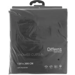Douchegordijn Differnz polyester antraciet 120x200cm