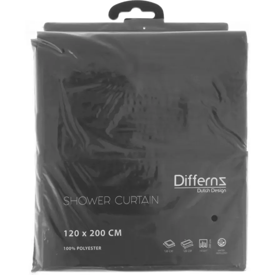 Douchegordijn Differnz polyester antraciet 120x200cm