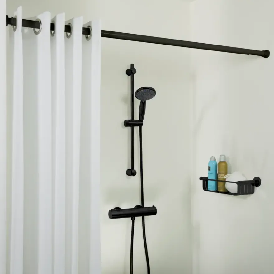 Douchestang Seallux 125-220cm zwart zwart